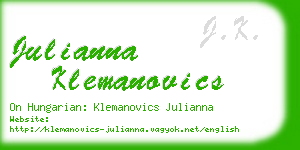 julianna klemanovics business card